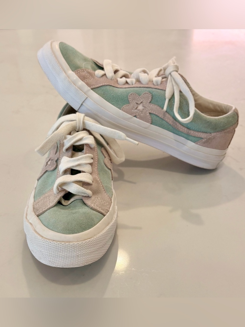 Converse Golf Le Fleur One Star Ox Plume Blue Pink Suede Sz 8.5M/10.5W